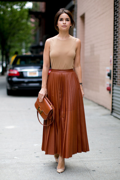 pleated leather