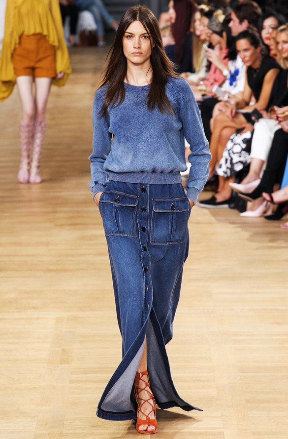 1 denim maxi skirt