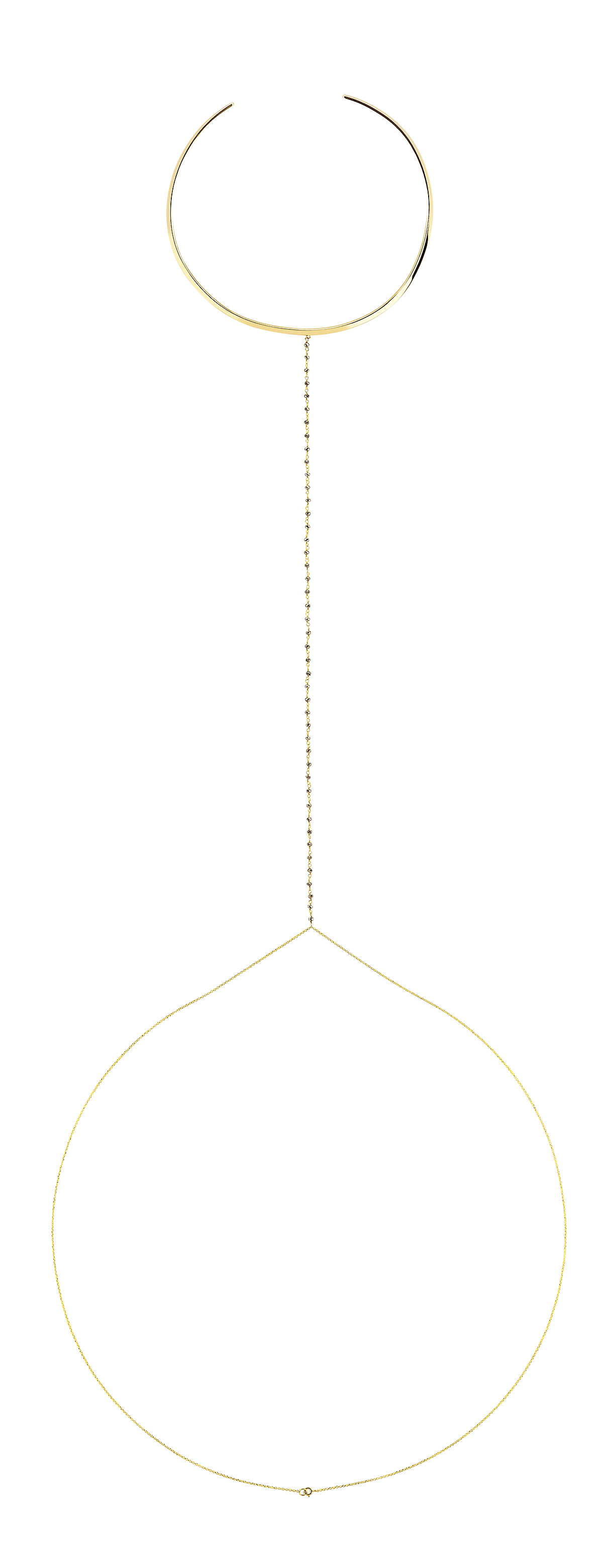 Collar Body with Pyrite on Gold Plated Silver