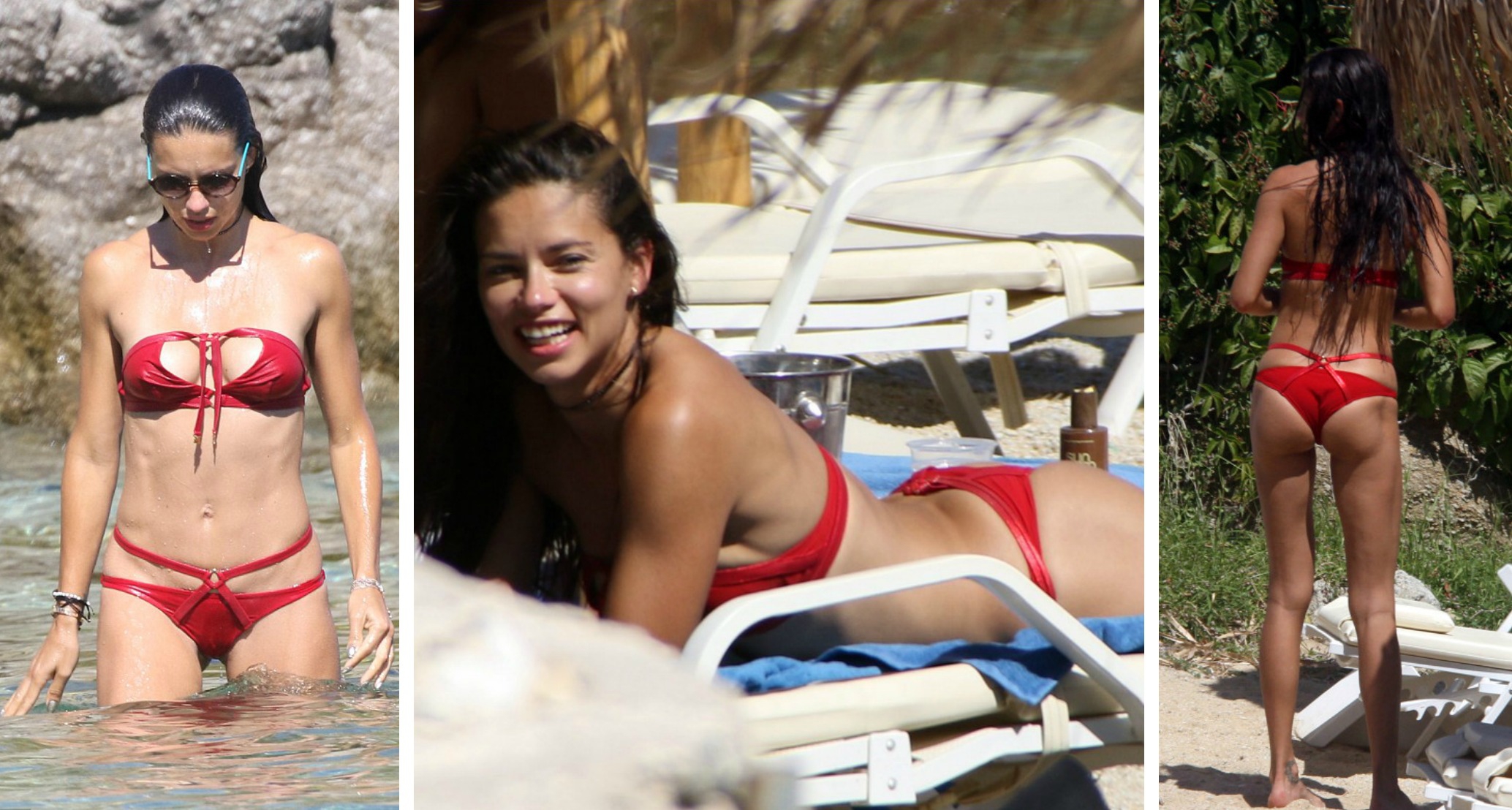 Adriana Lima Το ωραιότερο κορμί του κόσμου με κόκκινο μπικίνι στη
