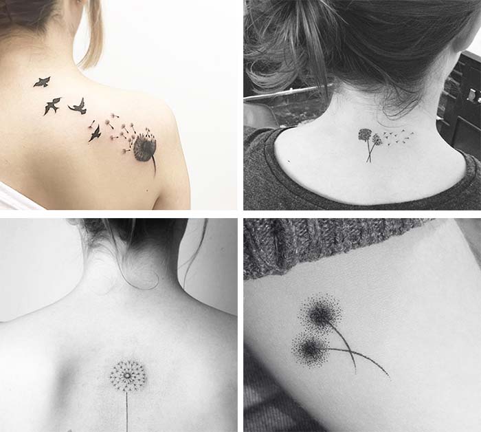 tiny tattoos ideas with meanings tiny dandelion tattoos