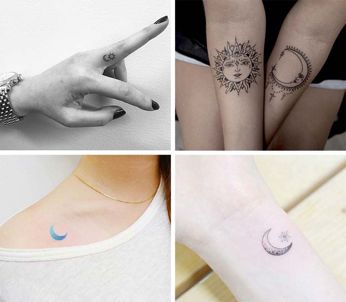 tiny tattoos ideas with meanings tiny sun moon tattoos