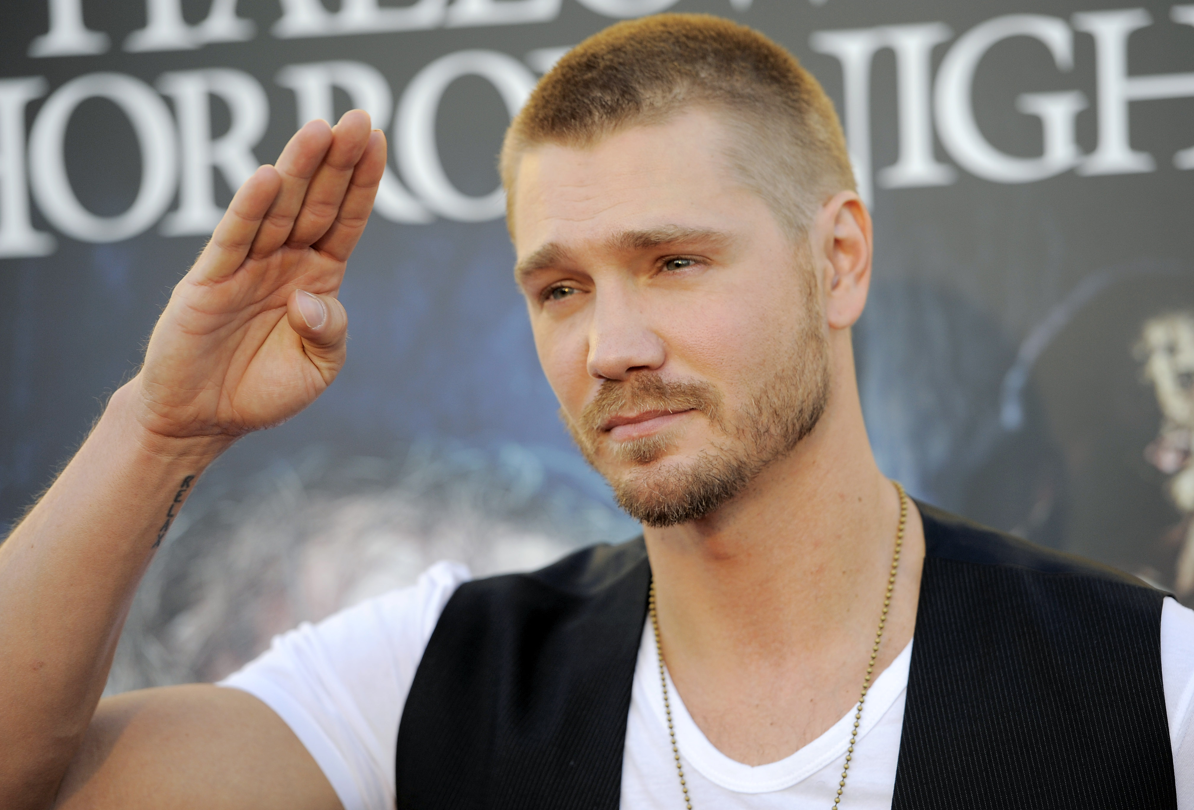 Honoree Chad Michael Murray, a cast member in the upcoming film "The Haunting in Georgia," poses at the Eyegore Awards at Universal Studios Hollywood on Friday, Sept. 21, 2012, in Los Angeles. (Photo by Chris Pizzello/Invision/AP)