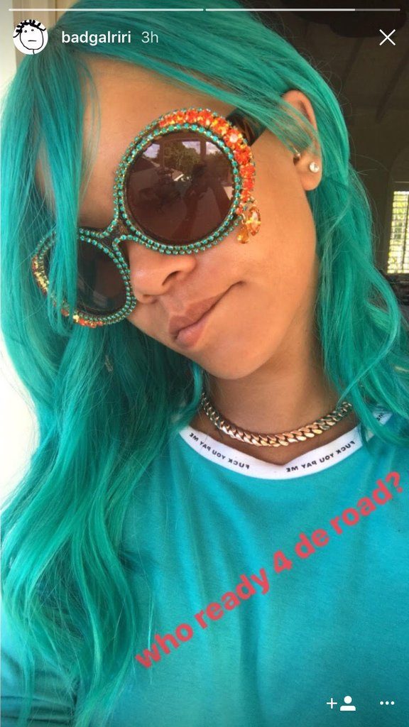 Rihanna-Blue-Hair-August-2017