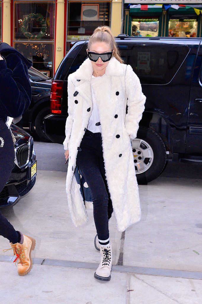 Gigi-Hadid-White-Furry-Coat