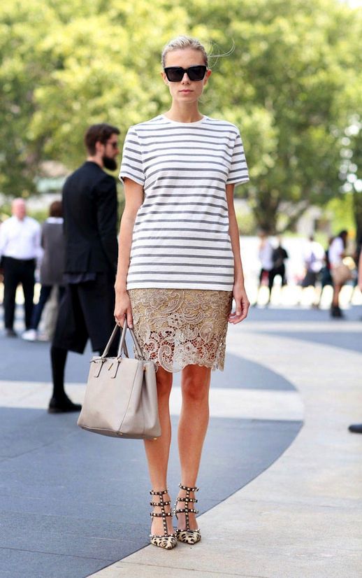 Le-Fashion-Blog-Street-Style-Casual-Romantic-Striped-Tee-Lace-Skirt-Leopard-Heels-Via-Elle-Street-Chic