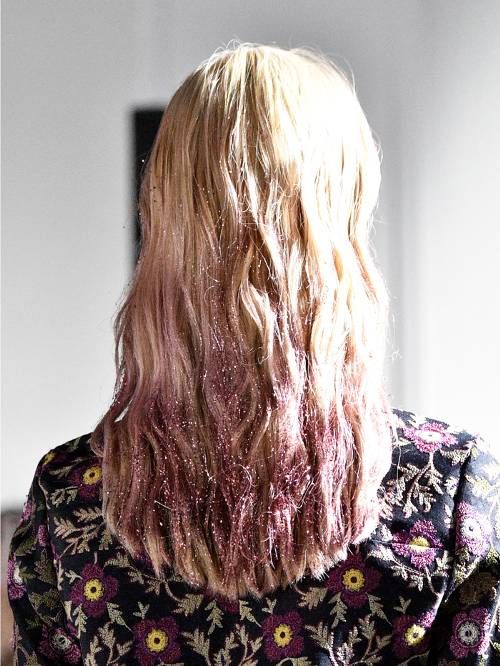 glittery hair